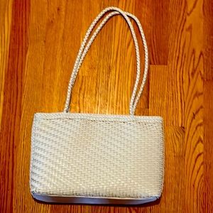 White Woven Vintage Women’s Handbag
